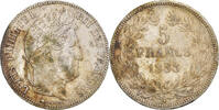 France 5 Francs Coin, Louis-Philippe, Lille, Silver -