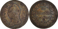 France Decime Coin, Dupré, Geneva, Bronze, KM:644.6 -