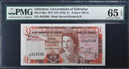 1 Pound 1975 Gibraltar 1975-11-20, PMG UNC 65 EPQ