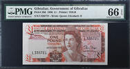 1 Pound 1986 Gibraltar 1986-10-21, PMG UNC 66 EPQ