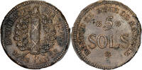 France 5 Sols 1793 / An 2 Mainz Siege of Mainz, Mainz, Métal de cloche AU(50-53)