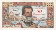 France 50 Nouveaux Francs on 5000 Francs 1958 Henri IV, 1958-10-30, X.89 AU(50-53)
