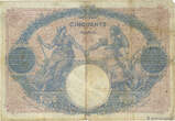 FRANCE 50 Francs BLEU ET ROSE 1910 VG
