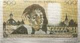 FRANCE 500 Francs PASCAL Fauté 1983 VF+