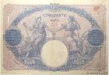 FRANCE 50 Francs BLEU ET ROSE 1909 F