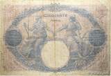 FRANCE 50 Francs BLEU ET ROSE 1914 VG