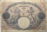 FRANCE 50 Francs BLEU ET ROSE 1926 VG
