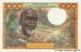 WEST AFRICAN STATES 1000 Francs 1977 XF+