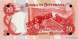 BOTSWANA (REPUBLIC OF) 20 Pula Spécimen 1982 UNC-