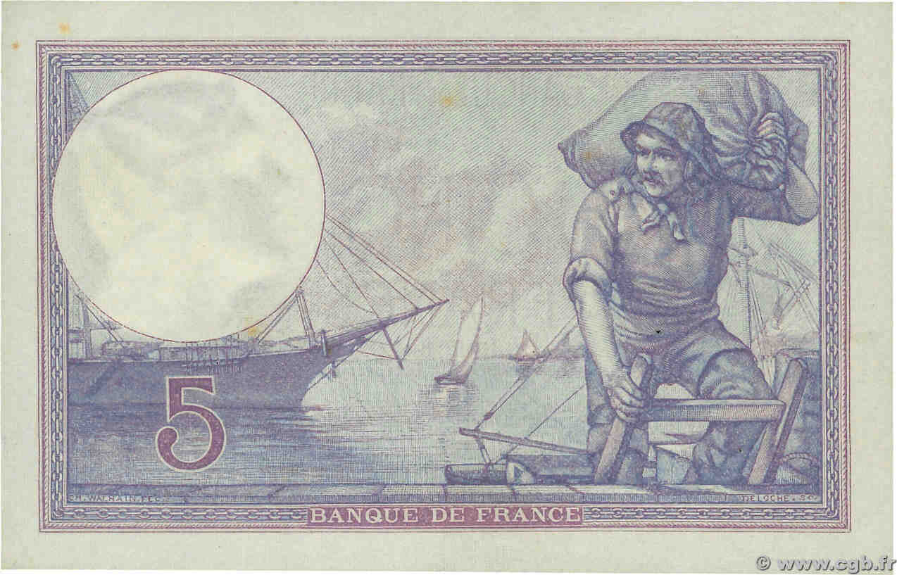 Мор 5. Фиолетовые банкноты мира. 40 Francs an 13.