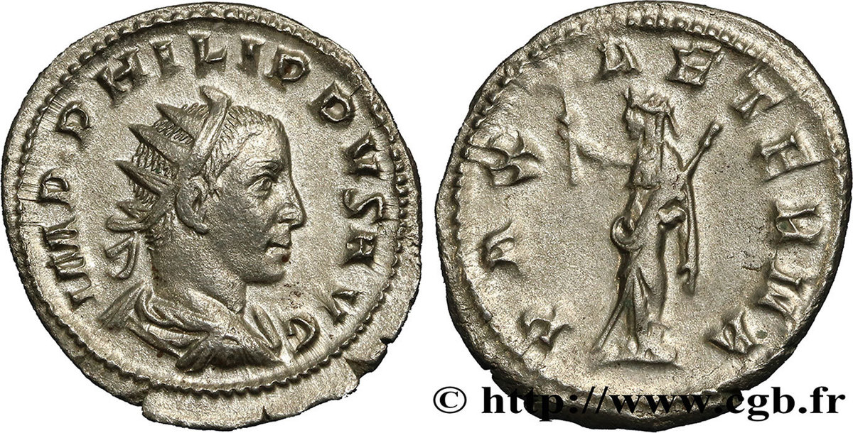 Augustus 2.6. Philippus VDG монета.