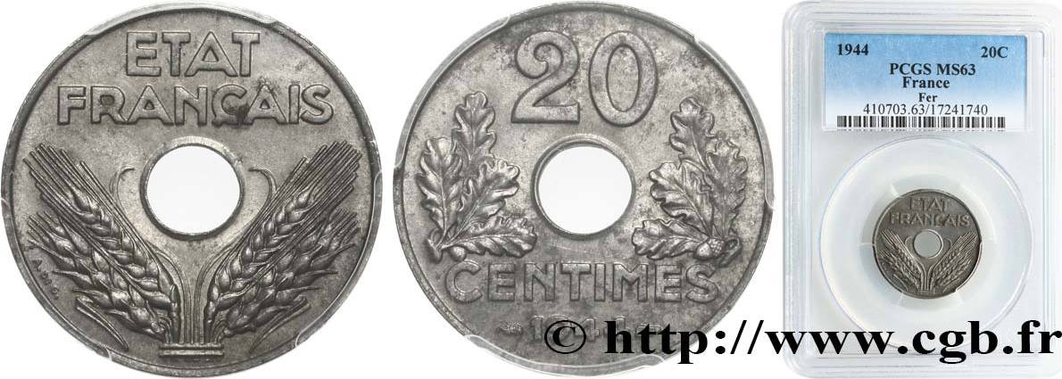 1941 1944 Монета. French 20