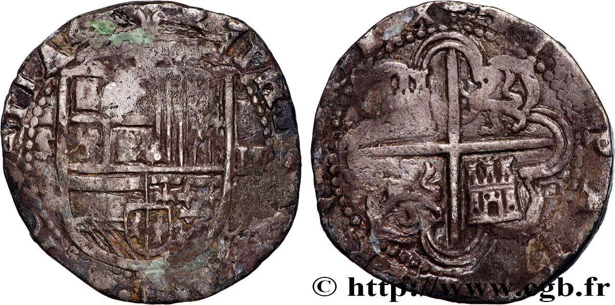 2 Reales SPAIN - KINGDOM OF SPAIN - PHILIP II Séville n.d. (27mm, 6,60g ...