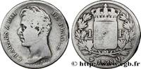 FRANCE 1 franc Charles X, matrice du revers à cinq feuill CHARLES X Perpignan 1828 (23mm, 5g, 6h) -