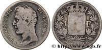 FRANCE 1 franc Charles X, matrice du revers à quatre feui CHARLES X Strasbourg 1828 (23mm, 5g, 6h) -