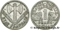 FRANCE 1 franc Francisque, légère, petit c FRENCH STATE Castelsarrasin 1944 (23mm, 1,30g, 6h) -
