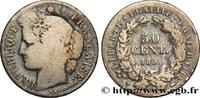 FRANCE 50 centimes Cérès, IIe République II REPUBLIC Strasbourg 1850 (18mm, 2,50g, 6h) -