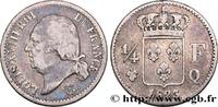 FRANCE 1/4 franc Louis XVIII LOUIS XVIII Perpignan 1823 (15mm, 1,25g, 7h) -