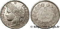FRANCE 5 francs Cérès, sans légende GOUVERNEMENT DE LA DÉFENSE NATIONALE Bordeaux 1870 (37mm, 24,88g, 6h) -