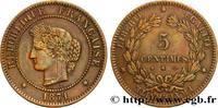 FRANCE 5 centimes Cérès III REPUBLIC Bordeaux 1871 (25mm, 4,98g, 6h) -