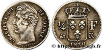 FRANCE 1/4 franc Charles X CHARLES X Bordeaux 1830 (15mm, 1,29g, 6h) -