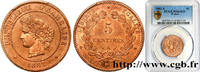FRANCE 5 centimes Cérès III REPUBLIC Paris 1882 (25mm, 5g, 6h) -
