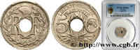 FRANCE 5 centimes Lindauer, petit module III REPUBLIC 1927 (17mm, 2g, 6h) -