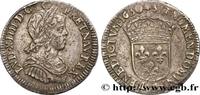 FRANCE Quart d'écu, portait à la mèche longue LOUIS XIV THE SUN KING Rennes 1650 (27mm, 6,62g, 6h) -