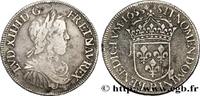 FRANCE Demi-écu, portrait à la mèche longue LOUIS XIV THE SUN KING Dijon 1653 (32mm, 13,19g, 6h) -