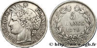 FRANCE 5 francs Cérès, sans légende GOUVERNEMENT DE LA DÉFENSE NATIONALE Bordeaux 1870 (37mm, 24,92g, 6h) -