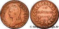 FRANCE Un décime Dupré, grand module DIRECTOIRE Lyon 1799 (32,57mm, 20,71g, 6h) -