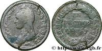 FRANCE Un décime Dupré, grand module, refrappage du 2 d DIRECTOIRE Paris 1797 (33mm, 18,55g, 6h) -