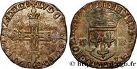 FRANCE Quart d'écu, à la croix fleurdelisée, titulature c LOUIS XIII Bayonne 1618 (27mm, 9,03g, 6h) -