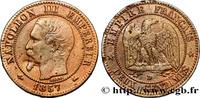 FRANCE Deux centimes Napoléon III, tête nue, petit D et p SECOND EMPIRE Lyon 1857 (20mm, 2g, 6h) -