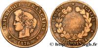 FRANCE 5 centimes Cérès III REPUBLIC Bordeaux 1878 (25,19mm, 5,13g, 6h) -