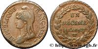 FRANCE Un décime Dupré, grand module DIRECTOIRE Lille 1799 (31,7mm, 19,32g, 6h) -