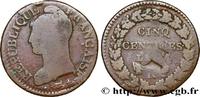 FRANCE Cinq centimes Dupré, grand module, refrappage du DIRECTOIRE Orléans 1797 (29,22mm, 8,44g, 6h) -
