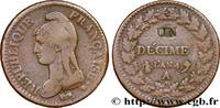 FRANCE Un décime Dupré, modification du 2 décimes DIRECTOIRE Paris 1796 (31mm, 19,57g, 6h) -