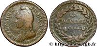 FRANCE Un décime Dupré, grand module, refrappage du 2 d DIRECTOIRE Paris 1798 (32,98mm, 18,88g, 6h) -