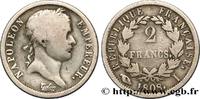 FRANCE 2 francs Napoléon Ier tête laurée, République fran PREMIER EMPIRE / FIRST FRENCH EMPIRE Limoges 1808 (27mm, 9,38g, 6h) -