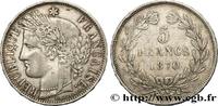 FRANCE 5 francs Cérès, sans légende GOUVERNEMENT DE LA DÉFENSE NATIONALE Bordeaux 1870 (37mm, 24,95g, 6h) -