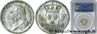 FRANCE 1/4 franc Louis XVIII, fautée coin tournés LOUIS XVIII Paris 1821 (15mm, 1,25g, 9h) -