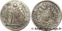 FRANCE 5 francs Union et Force, Union serré, seulement gl DIRECTOIRE Bordeaux 1798 (37mm, 24,71g, 6h) -