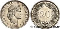 SWITZERLAND 20 Centimes (Rappen) Helvetia SWITZERLAND Berne 1884 (21mm, 3,98g, 12h) -