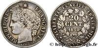 FRANCE 20 centimes Cérès, IIe République II REPUBLIC Bordeaux 1850 (15mm, 1g, 6h) -