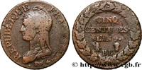 FRANCE Cinq centimes Dupré, grand module CONSULATE Strasbourg AN 9/5 (28mm, 8,88g, 6h) -