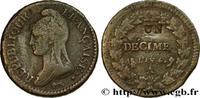 FRANCE Un décime Dupré, modification du 2 décimes DIRECTOIRE Paris 1796 (31mm, 17,41g, 6h) -
