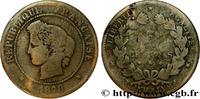 FRANCE 5 centimes Cérès III REPUBLIC Bordeaux 1878 (25,19mm, 4,60g, 6h) -