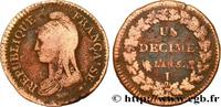 FRANCE Un décime Dupré, grand module DIRECTOIRE Limoges 1797 (32mm, 18,87g, 6h) -