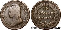 FRANCE Un décime Dupré, grand module DIRECTOIRE Paris 1799 (31,7mm, 20,45g, 6h) -